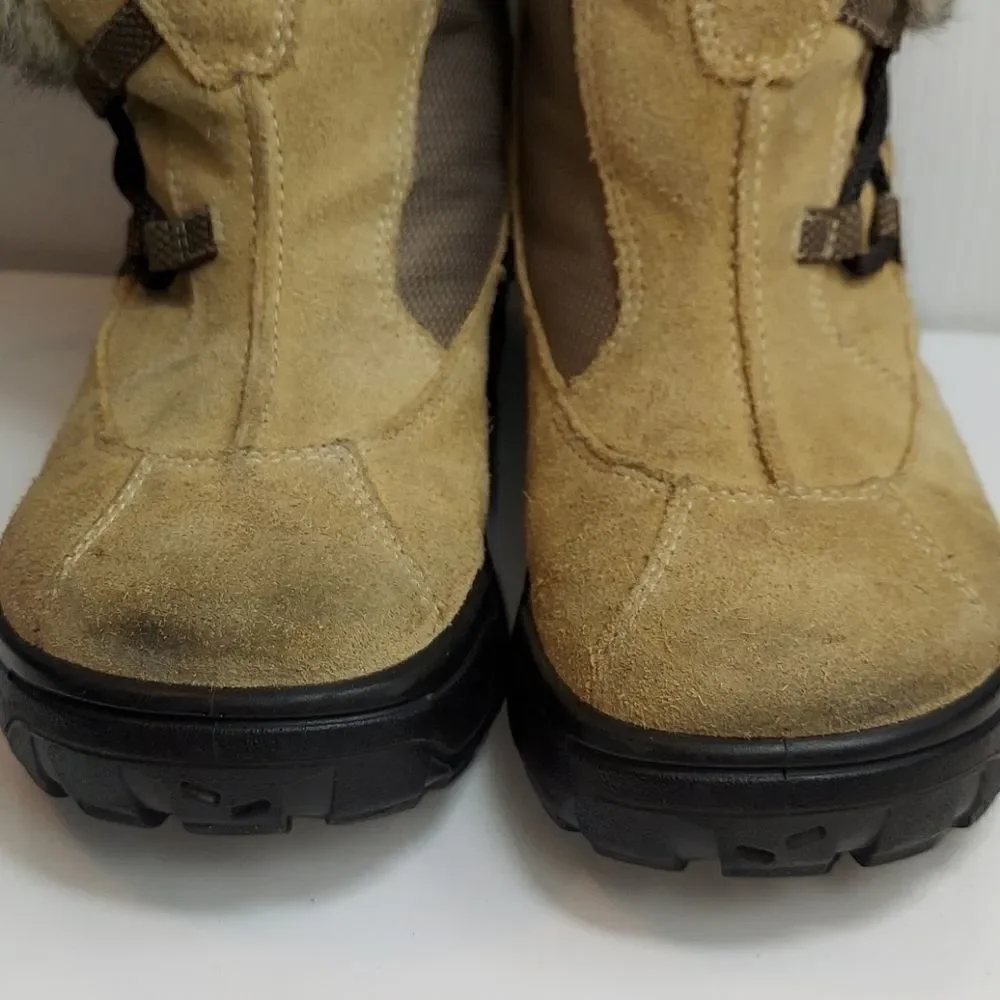 Ecco Gore-tex Fur Trim Sude Winter Boots Sz 35